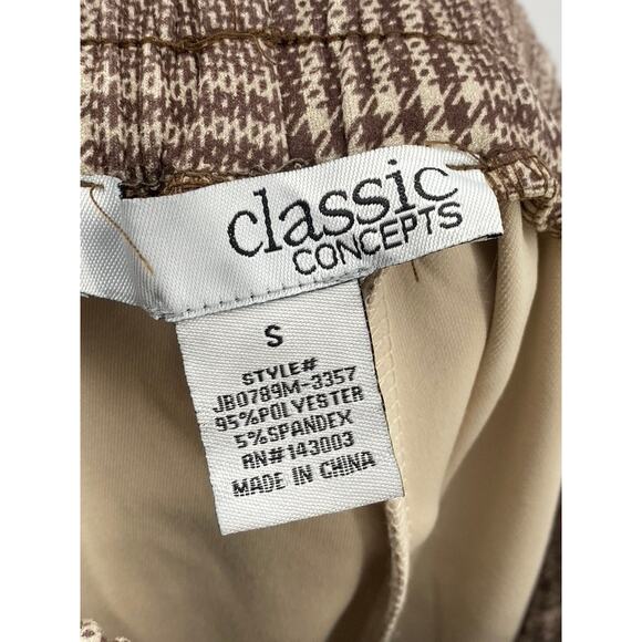 CLASSIC CONCEPTS Women's Brown Plaid Pull-On Pants SZ S - Picture 7 of 9